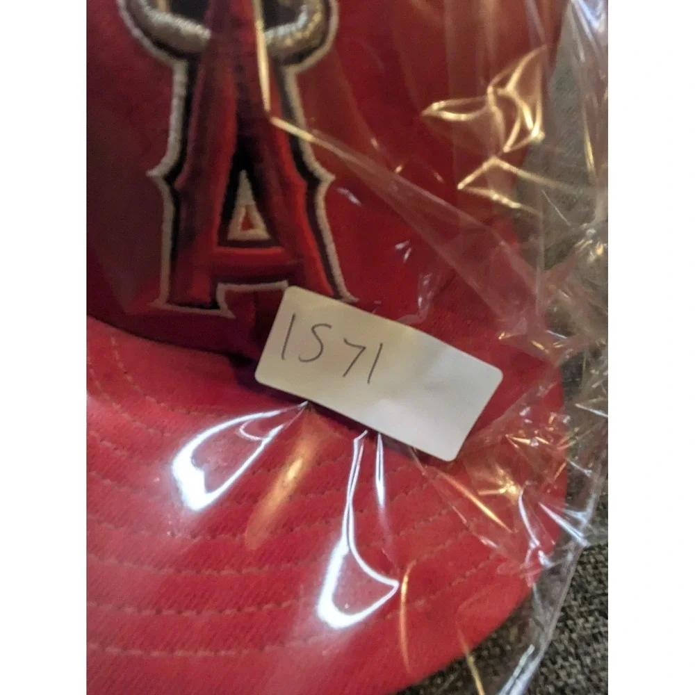 Vintage Anaheim Angels 2002 World Series New Era 59FIFTY Fitted Hat 7 1/8 Red